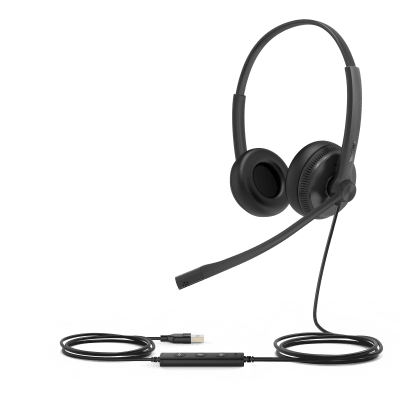 Diadema Alámbrica UH34 Dual de Yealink USB Compatible con Teléfonos IP y Computadoras.