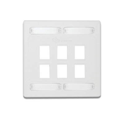 Placa de Pared Doble Modular 10G MAX de 6 Salidas, Color Blanco