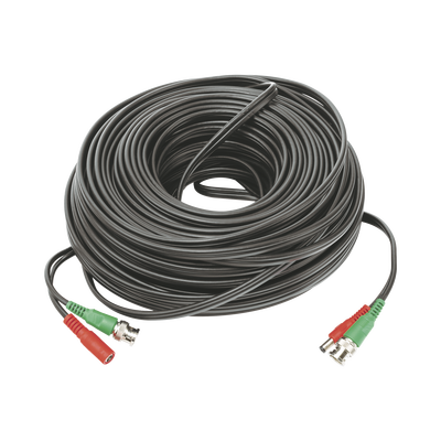 Cable Coaxial (BNC RG59) + Alimentación / SIAMES / 50 Metros (164 Pies) / 100% COBRE / Para Cámaras 4K / Uso Interior y Exterior