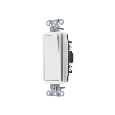 Interruptor Decorador de 20 A 120-277 V CA/ Unipolar / Cableado Lateral y Posterior / Color Blanco.