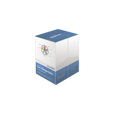 Bobina de 305 Metros (1000 Pies) con 6 Conductores de Cobre Trenzado Calibre 20, Aislamiento Individual de FRPVC de Alta Calidad, Cubierta Exterior de PVC con Protección Anti-Flama CM. Para Aplicaciones de Control de Acceso