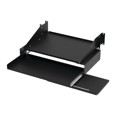 Charola Para Soportar Equipos en Rack de 19in, Con Bandeja Deslizable para Teclado y Mouse , Capacidad de 45.5 kg, 4 UR