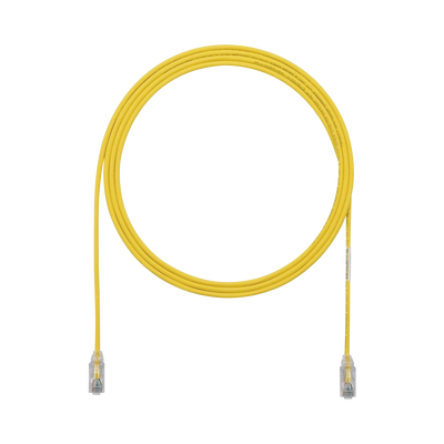 Cable de Parcheo TX6, UTP Cat6, Diámetro Reducido (28AWG), Color Amarillo, 2.13 Metros (7 Pies)
