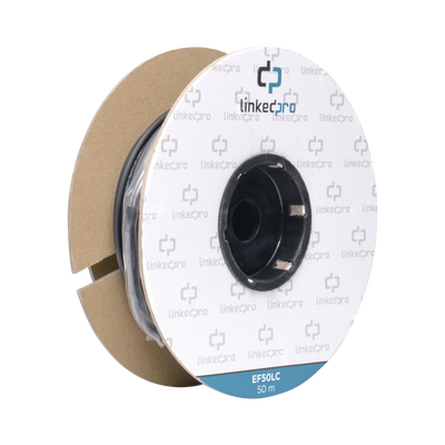 Carrete de Fibra Óptica Monomodo con Conectores LC-LC Duplex, Reforzada con Kevlar, de 50 Metros (164.04 Pies), Para Instalaciones Subterráneas por Tubería