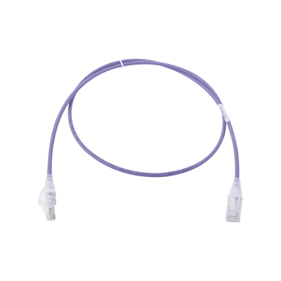 Patch Cord MC6 Modular Cat6 UTP, CM/LS0H, 0.91 Metros (3 Pies), Color Violeta, Diámetro Reducido (28AWG), Versión Bulk (Sin Empaque Individual)
