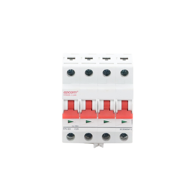 Protección Térmica/ Interruptor 4P, 25A,  Corriente Directa  1000 Vcc para Aplicación Fotovoltaica Montaje Riel DIN