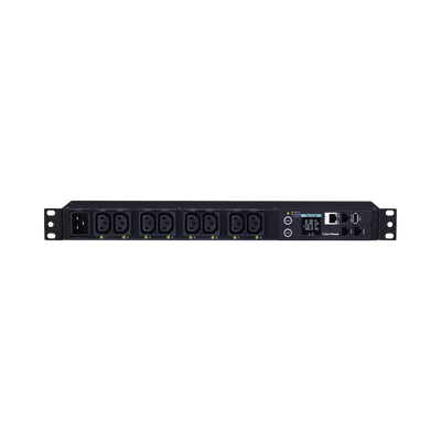 PDU Switchable y Monitoreable por Toma, para Distribución de Energía, Entrada 200-240 Vca NEMA L6-20P, Con 8 Salidas C13, Horizontal 19in, 2UR