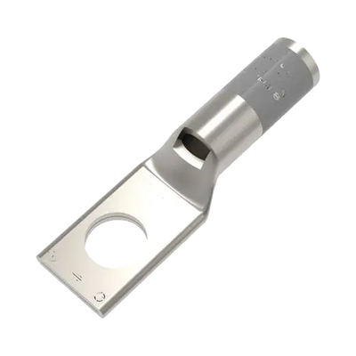 Zapata Terminal de Compresión BURNDY para Tornillo de 1/4" y Calibre 4 AWG / Barril Estándar.