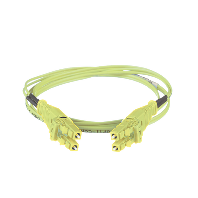 Jumper de Fibra Óptica Multimodo 50/125 OM5, LC-LC Uniboot Duplex, LSZH, Color Verde Lima, 2 Metros (6.56 Pies)