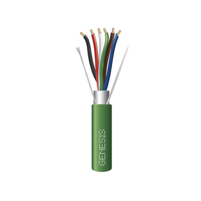 Bobina de 305 Metros (1000 Pies) de Cable 6 x 22 AWG / Blindado / Plenum de Color Verde / Para Aplicaciones de Audio, Seguridad y Control