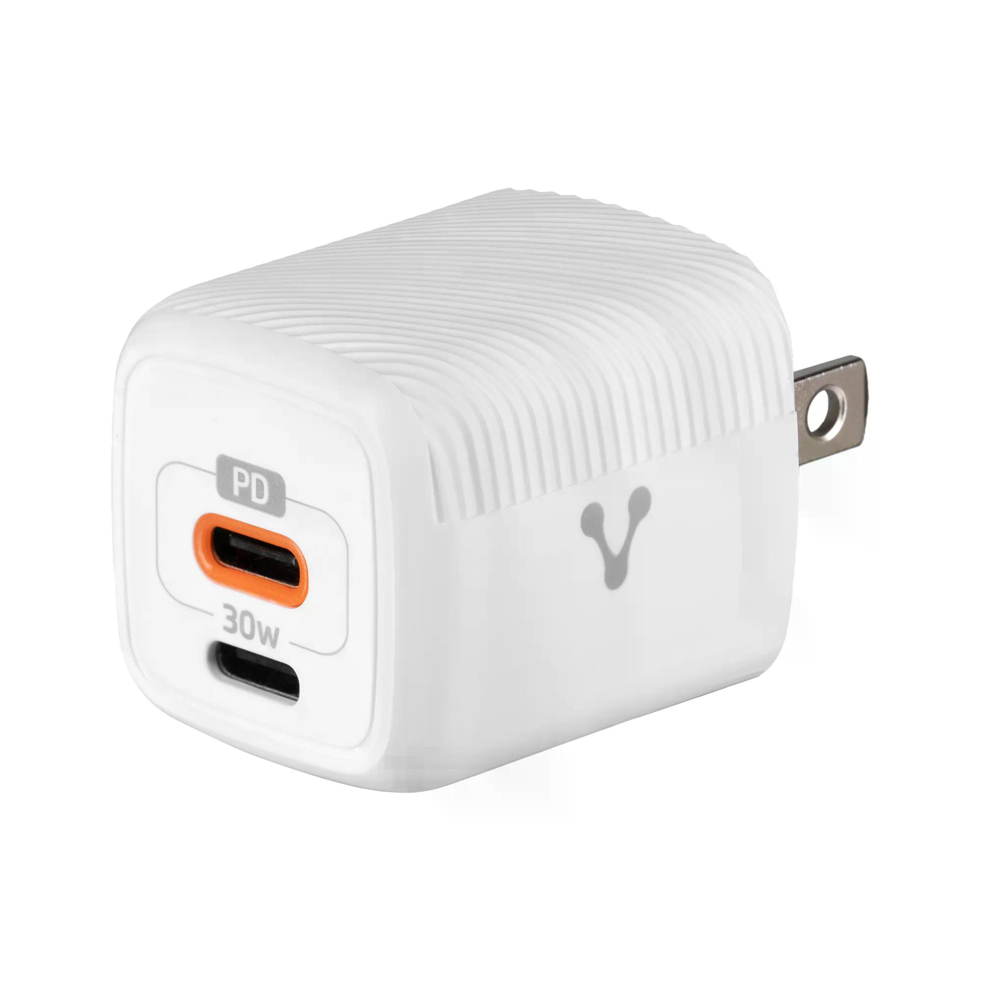 CARGADOR PARED VORAGO AU-355 FAST CHARGE 2 X USB-C 30W BLANCO