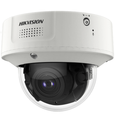 Domo IP 8 Megapixel / Lente Mot. 2.8 a 12 mm /  DARKFIGHTER / WDR 120 dB / IK10 / 30 mts IR / Conteo Facial / Detección Facial / Interior / PoE / Búsqueda por Atributos / Micrófono Integrado / Micro SD