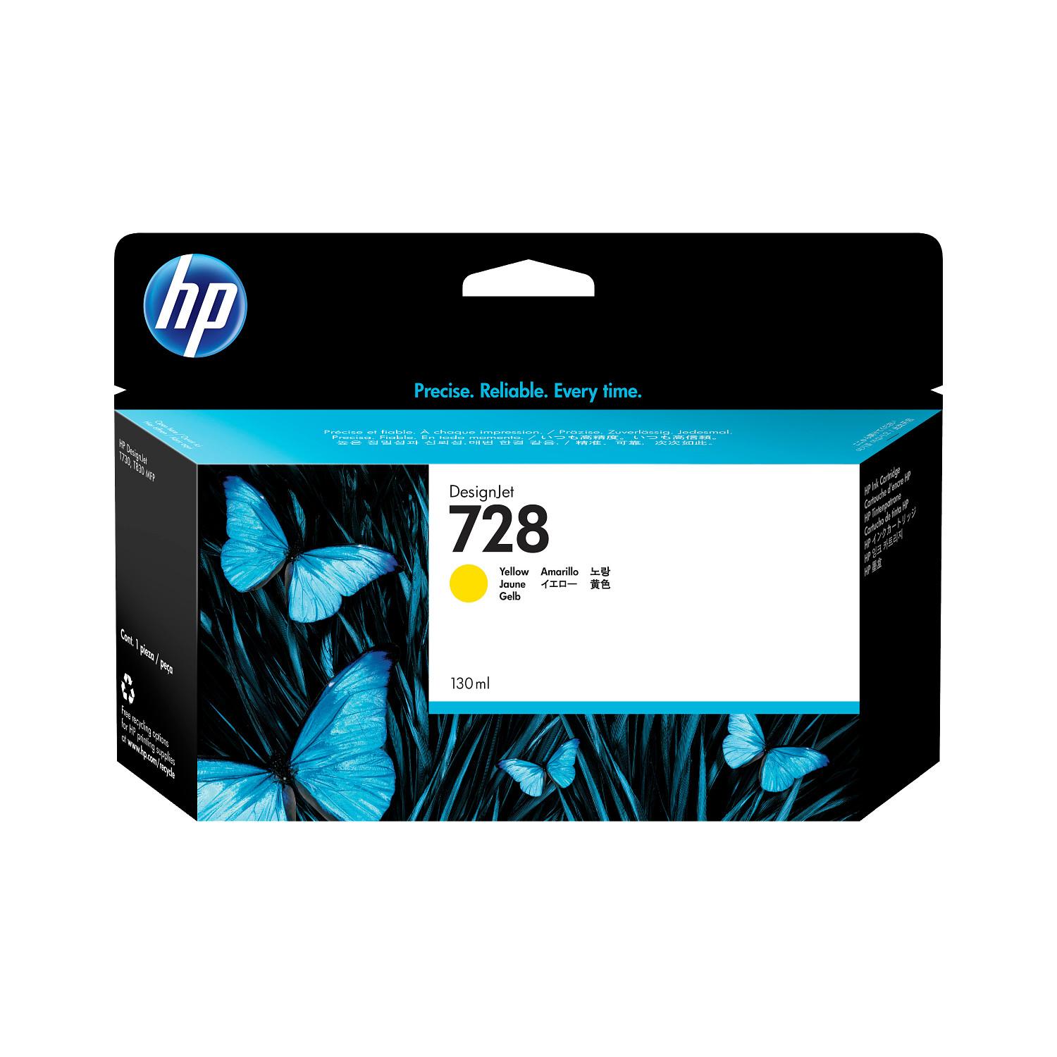 TINTA HP F9J65A 728 AMARILLO 130ML P/730-830 F9J65A