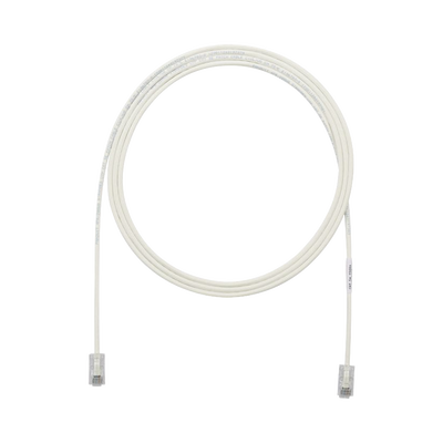 Cable de Parcheo UTP Cat6A, CM/LSZH, Diámetro Reducido (28AWG), Color Blanco Mate, 9.14 Metros (30 Pies)