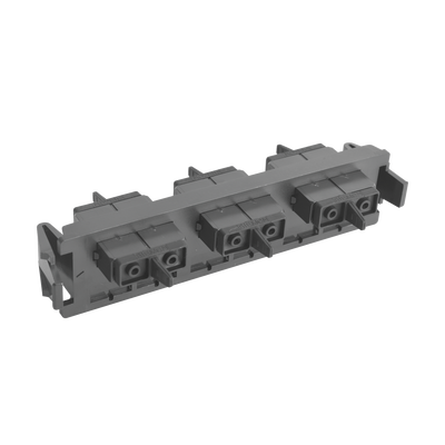 Placa Acopladora de Fibra Óptica Quick-Pack, Con 3 Conectores SC Duplex (6 Fibras), Negro