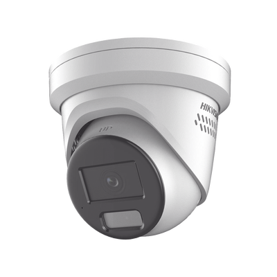 [Dual Light + ColorVu] Turret IP 4 Megapixel / Lente 2.8 mm / 30 mts IR + 30 mts Luz Blanca / Exterior IP67 / Luz Intermitente y Alerta de Audio / Micrófono Integrado / Videoanaliticos (Filtro de Falsas Alarmas) / WDR 130 dB / Captura Facial