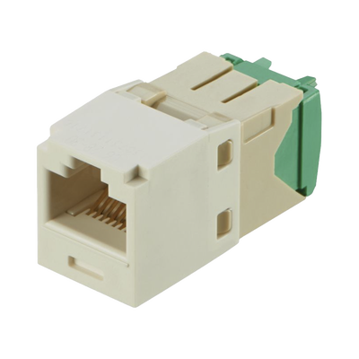 Conector Jack RJ45 Estilo TG, Mini-Com, Categoría 6, de 8 Posiciones y 8 Cables de Calibre 28/30 AWG, Color Blanco