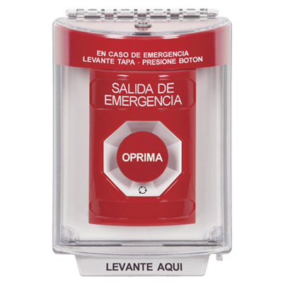 Botón Multipropósito, Salida De Emergencia, Girar Para Reset, Bocina Integrada, Español, Cubierta De Policarbonato, 2 Relevadores NO/NC, Interior/exterior