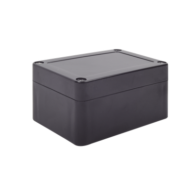 Gabinete Plástico Negro para Exterior (IP65) de 100 x 68 x 50 mm Cierre por Tornillos. 