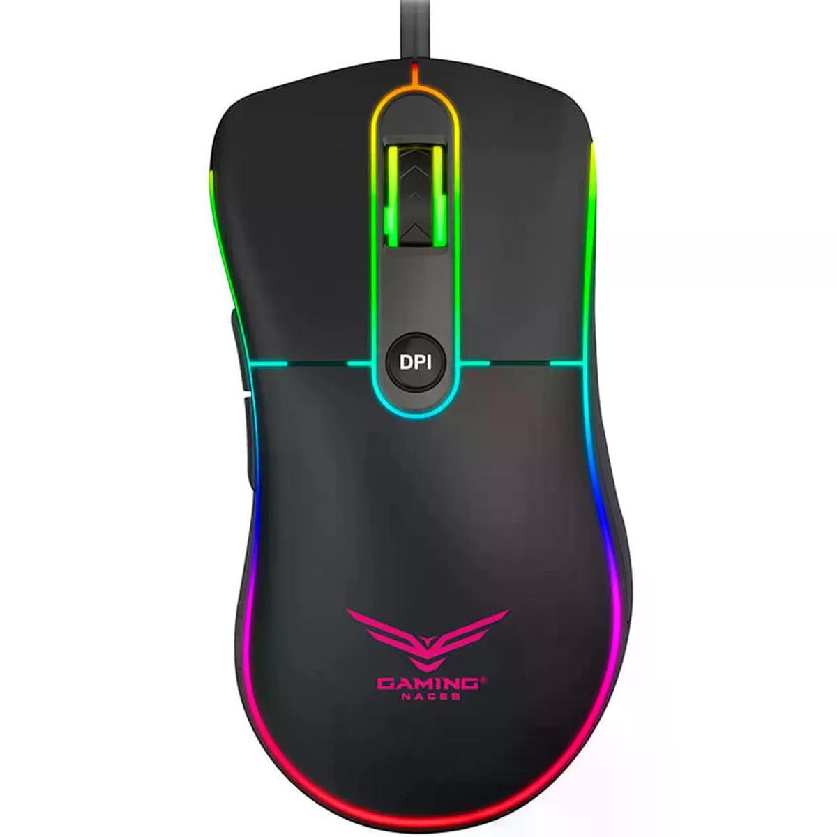 MOUSE GAMER NACEB GAMING OPTICO NA 0933 ALAMBRICO USB 3.200DPI NEGRO