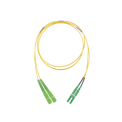 Jumper de Fibra Optica Monomodo 9/125 OS2, SC/APC-LC/APC Duplex, OFNR (Riser), Color Amarillo, 2 Metros (6.56 Pies)
