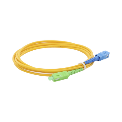 Jumper de Fibra Óptica Monomodo SC/APC-SC/UPC Simplex de 2 Metros (6.56 Pies), 3mm