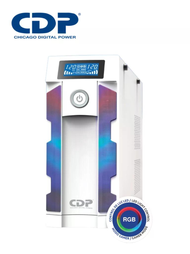 CDP GSMART1516 1500VA/900W UPS Smart, AVR 16 Salidas, Puerto de carga USB (8 USB-A y 2 USB-C), 210 joules, Luz RGB, LCD, 120 Vac
