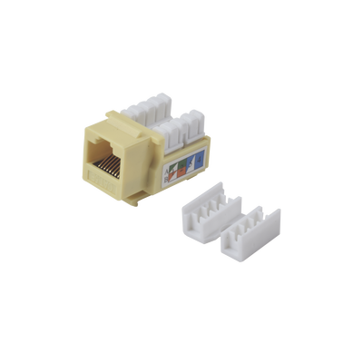 Módulo Jack Keystone Cat5e con Terminación 110 (Punchdown) para Faceplate - Color Amarillo