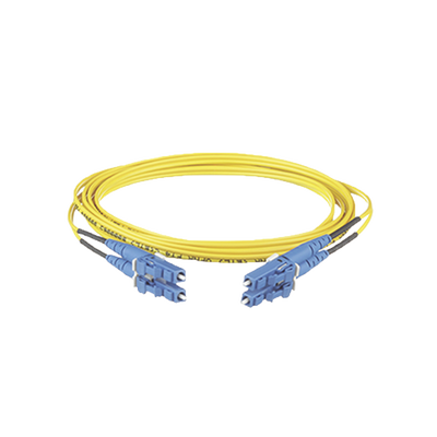 Jumper de Fibra Optica Monomodo 9/125 OS2, LC-LC Duplex, OFNR (Riser), Color Amarillo, 10 Metros (32.81 Pies)