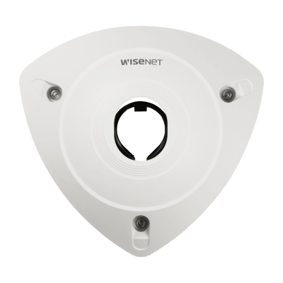 Carcasa de Montaje en Esquina para Cámara de Cabeza Remota / Material: Policarbonato / Color Blanco / Dimensiones: 124.5 mm x 151.5 mm x 56 mm / Peso: 90g / Certificaciones FCC y CE