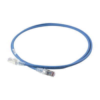 Patch Cord Skinny Cat6A Blindado S/FTP, 1.52 Metros (5 Pies), Diámetro Reducido 28 AWG, Color Azul