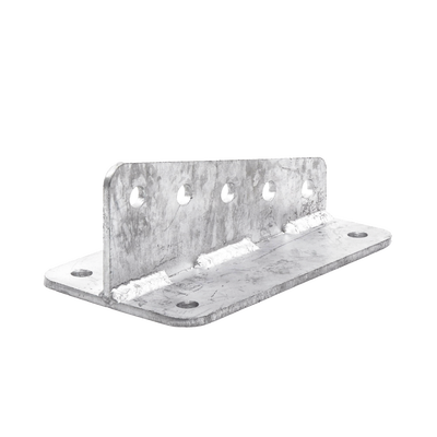 Ancla Aleta de 5 Orificios con 4 Puntos de Fijación. Uso en Fijación de mástiles. Galvanizado por Inmersión en Caliente.