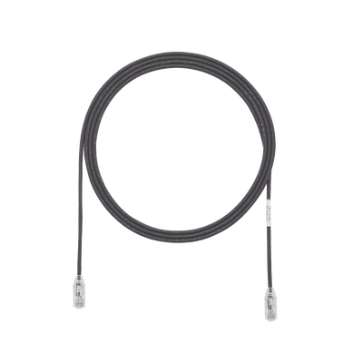 Cable de Parcheo TX6, UTP Cat6, Diámetro Reducido (28AWG), Color Negro, 4.57 Metros (15 Pies)