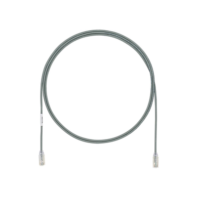 Cable de Parcheo UTP Cat6A, CM/LSZH, Diámetro Reducido (28AWG), Color Gris, 0.61 Metros (2 Pies)