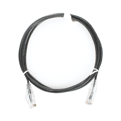 Cable de Parcheo Slim UTP Cat6 - 1.5 Metros (4.92 Pies) Negro Diámetro Reducido (28 AWG)