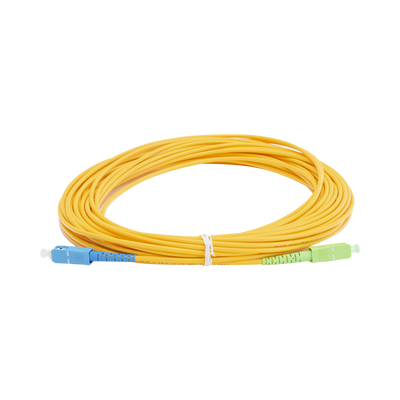 Jumper de Fibra Óptica Monomodo SC/UPC - SC/APC Simplex, Color Amarillo, 15 Metros (49.21 Pies)