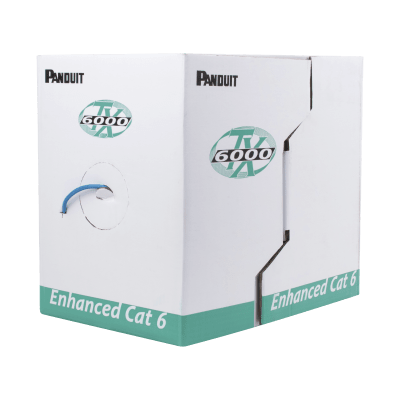 Bobina de Cable UTP 305 Metros (1000 Pies) de Cobre, TX6000? PanNet, Reelex, Azul, Categoría 6 Mejorado (23 AWG), LSZH (Bajo Humo, Cero Halógenos), de 4 Pares