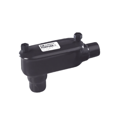 Condulet con Recubrimiento Exterior de PVC e Interior de Uretano Púrpura de 2 1/2 Pulgadas (63.5 mm) Corta (S)