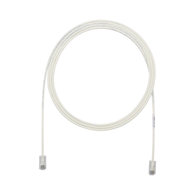 Cable de Parcheo UTP Cat6A, CM/LSZH, Diámetro Reducido (28AWG), Color Blanco Mate, 9.14 Metros (30 Pies)