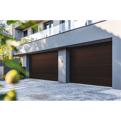 Sección para puerta de Garage / Lisa / Imitacion Madera / BLACK WALNUT/ Para GARAGE108B / Estilo Americana.