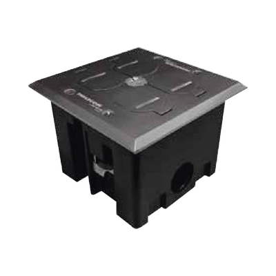 Caja de Piso con Tapa Abatible de Aluminio para| Energía + Voz/Datos para uso en Interior