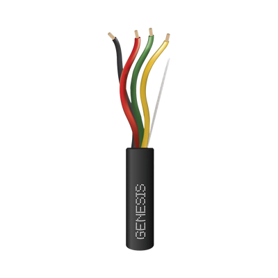 Carrete de Cable 305 Metros (1000 Pies) / 4 x 18 AWG / Cable Direct Burial / Para Uso en Intemperie / Uso en Aplicaciones en Sistemas de Detección de Incendio, Sistemas de Evacuación, Control de Acceso