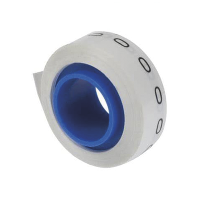 Rollo de Etiquetas Marcadoras, Pre-Impresos con el Número 0, de 2.4 Metros (7.87 Pies), Color Blanco