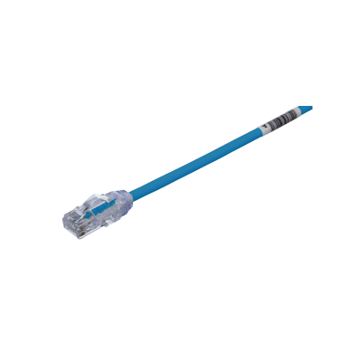 Cable de Parcheo UTP Cat6A, CM/LSZH, Diámetro Reducido (28AWG), Color Azul, 1.22 Metros (4 Pies)