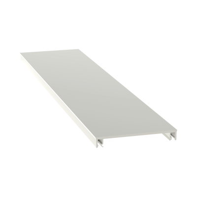 Cubierta para canaleta T-70, de PVC rígido, 70.1 x 9.1 x 2400 mm, Color Blanco Mate