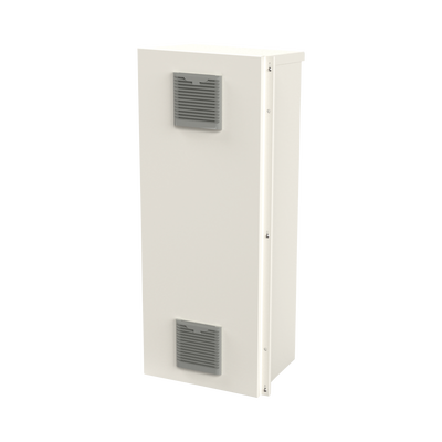 Gabinete Acero Galv. para 3 Bat. PL110D12. Puerta Ventilada. Acc. de piso o poste No incluidos (400 x 1060 x 300mm).