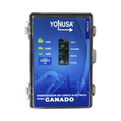 Energizador para Ganado 10,000Volts-2JOULES/ 25,000 metros lineales de protección / Cercas Electrificadas