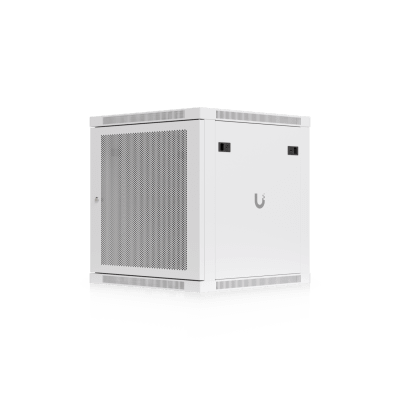 UACC Rack Cabinet 12U (598 x 600 mm) - Gabinete Cerrado para Montaje en Pared con Puerta Frontal Perforada, Totalmente Ensamblado con Ventiladores Integrados y Paneles Removibles