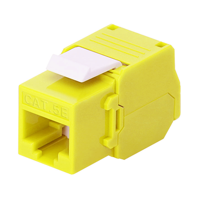 Módulo Jack Keystone Cat5e (Toolless), con Terminación en Ángulo 180 - Color Amarillo, Compatible con Faceplate y Patchpanel Linkedpro