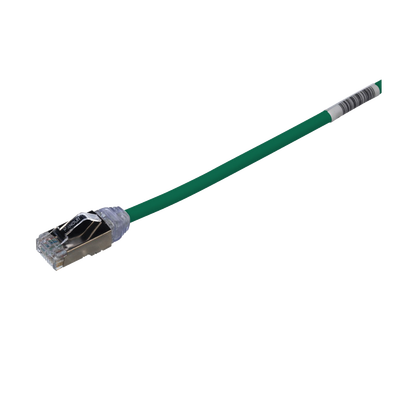 Patch Cord Cat6A, Diametro Reducido 28 AWG, Blindado S/FTP, CM/LS0H, 20 cm (7.87 Pulgadas), Color Verde